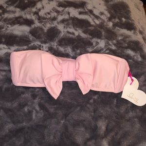 Light pink Lolli swim bow bandeau